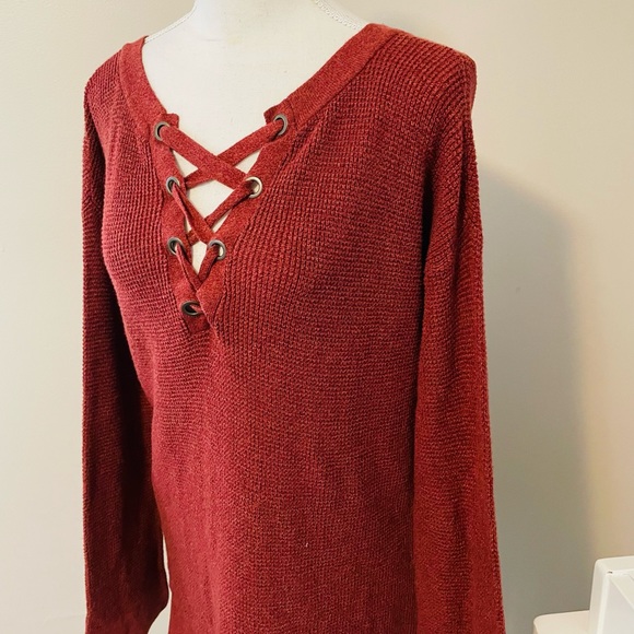 American Eagle Jegging Fit Lace Up Sweater - Picture 6 of 8